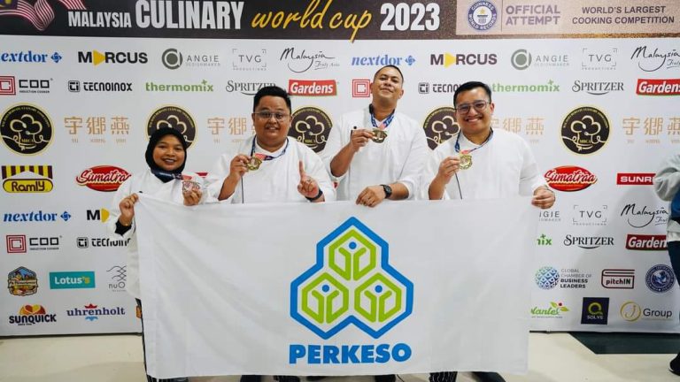 Tiga chef Pusat Rehabilitasi PERKESO Tun Abdul Razak raih pingat emas dalam Malaysia Culinary World Cup 2023