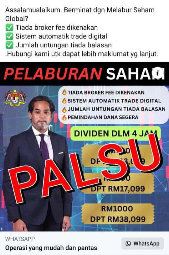 KJ nafi terlibat skim pelaburan saham