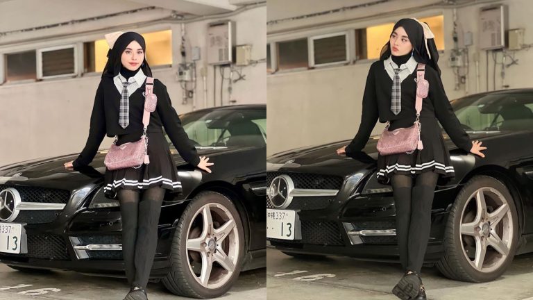 Makin pelik fesyen Masya Masyitah, kali ni pakai stoking jarang nampak peha pula