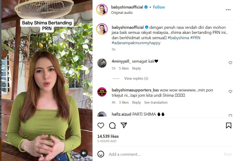 Baby Shima umum bertanding calon bebas PRN