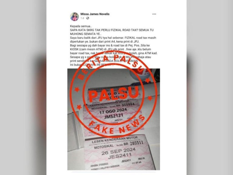 Hantaran palsu kelirukan orang ramai, JPJ buat laporan polis