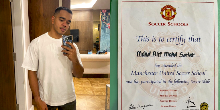 Alif Satar pernah berlatih dengan bintang kelab bola sepak Manchester United