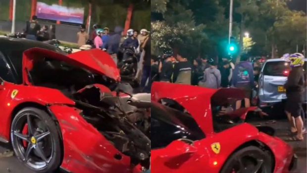 Pemandu Ferrari mengantuk rempuh lima kenderaan, cetus tegang