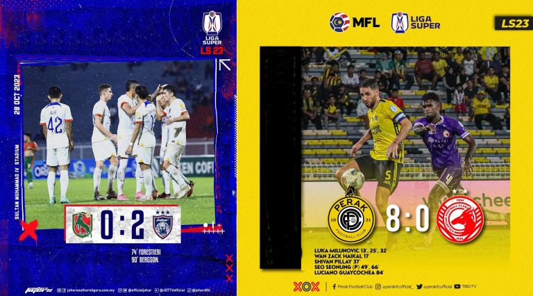 JDT terpaksa tunggu saat akhir tewaskan KUFC, Perak berpesta gol dengan Kelantan FC
