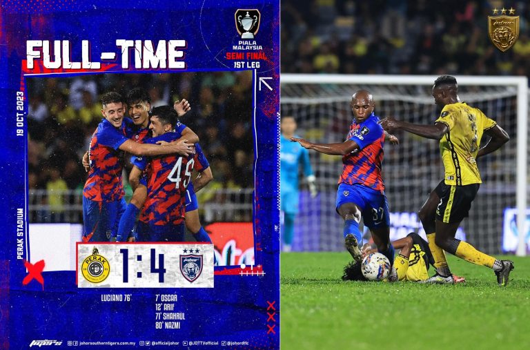 JDT hampiri final Piala Malaysia, benam Perak 4-1 di Ipoh