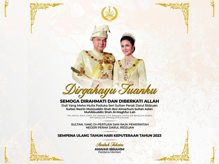 PM rafak sembah ucapan tahniah ulang tahun keputeraan Sultan Perak
