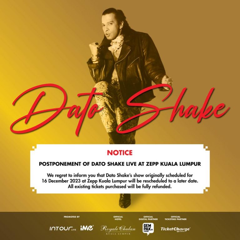 Konsert Shake di Zepp KL, 16 Disember ini ditunda