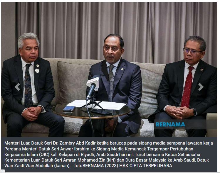 Malaysia tidak mahu OIC sekadar keluar kenyataan mengutuk semata-mata – Zambry