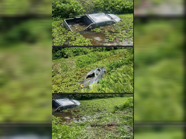 2 maut pacuan empat roda bawa kelapa sawit jatuh tali air