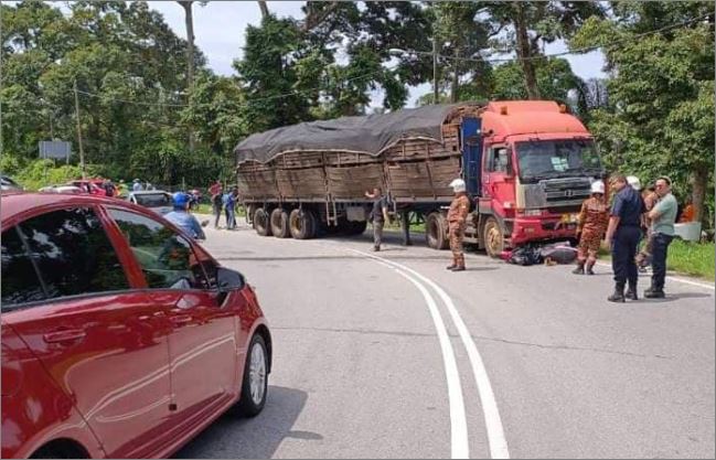Wanita maut terperosok bawah treler, adik cedera