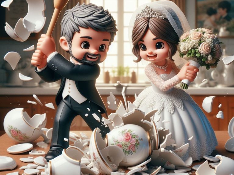 Pecahkan pinggan mangkuk, tradisi unik untuk pasangan pengantin terhindar gangguan roh jahat