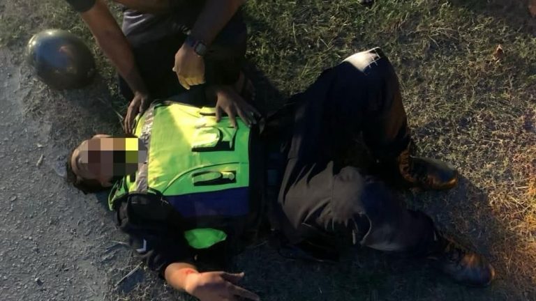 Anggota polis patah tulang rusuk, bahu dilanggar lari