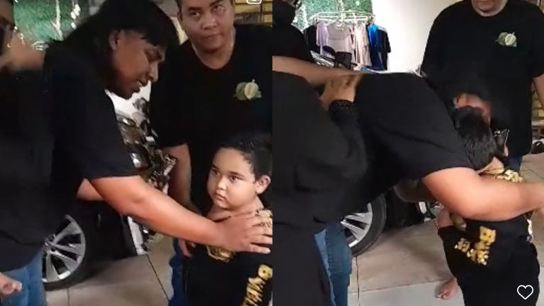 [VIDEO] Ali Puteh sebak jumpa anak arwah Abam, minta izin nak cium & peluk Hamzah – “4 tahun saya tak pernah tengok dia…,”