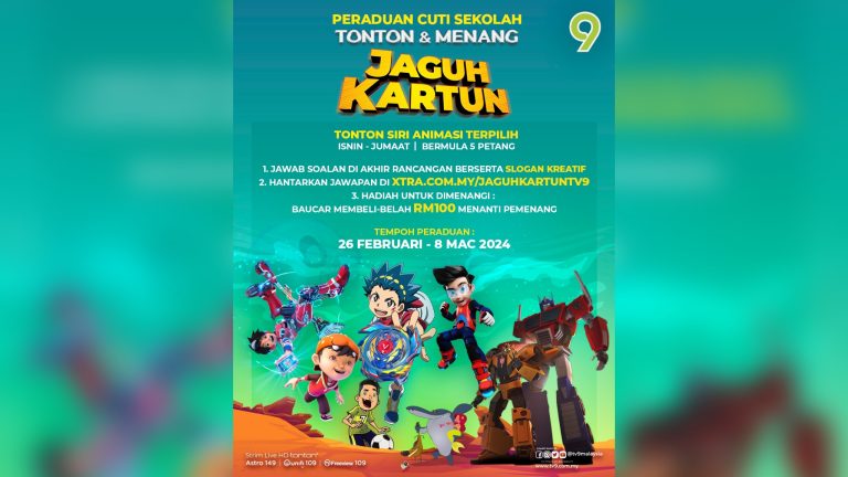 Raikan cuti sekolah anda bersama Jaguh Kartun TV9, boleh menang baucar bernilai RM100!