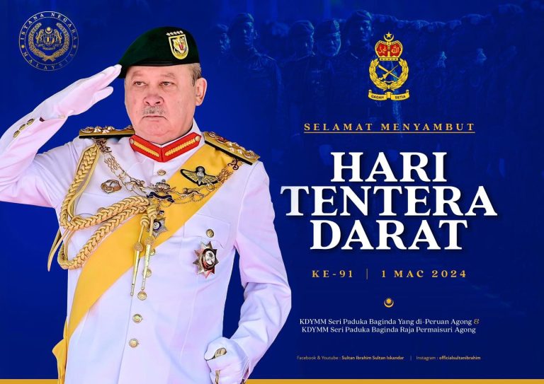 Agong zahir ucapan selamat menyambut Hari Tentera Darat ke-91