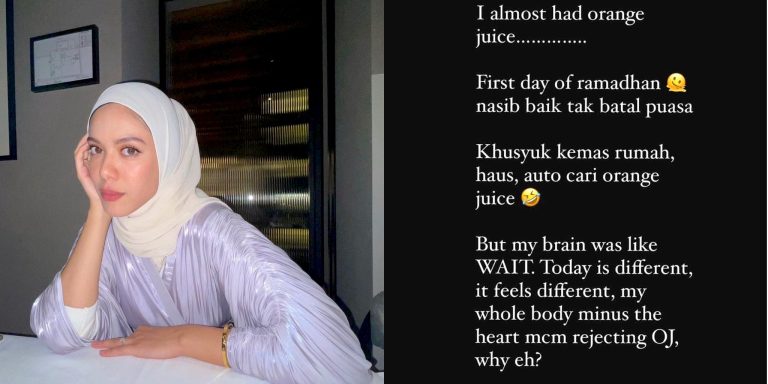 Hampir terminum jus oren sebab terlalu penat kemas rumah! Nasib baik Julia Farhana tersedar sedang berpuasa!