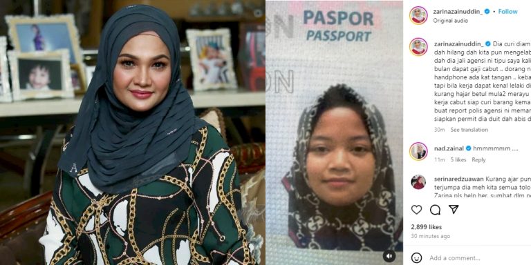 Pembantu rumah Zarina Zainudin cabut lari, siap rembat barang kemas lagi! – “Mereka tak hairan pasport, habis beribu siapkan permit”