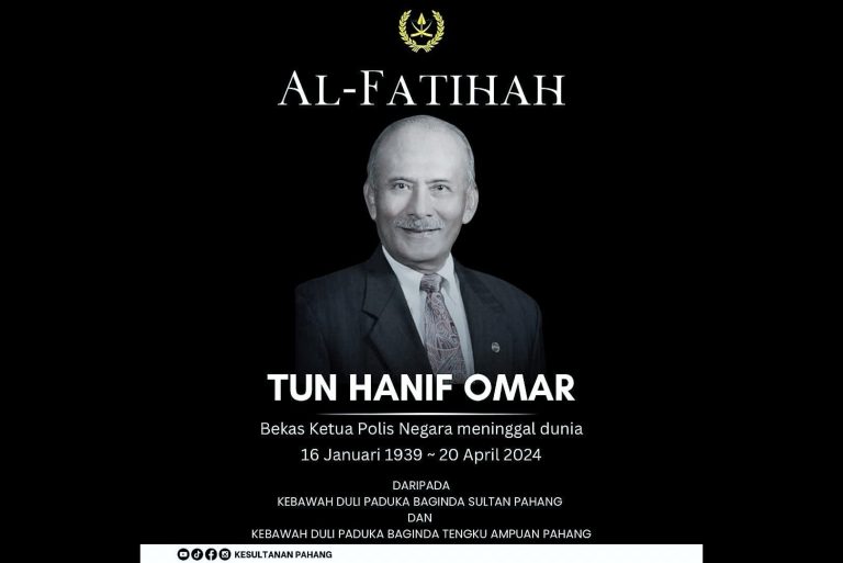 Sultan Pahang zahir ucapan takziah kepada keluarga Tun Hanif Omar