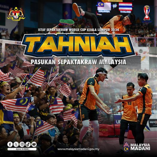 PM ucap tahniah pasukan sepak takraw Malaysia