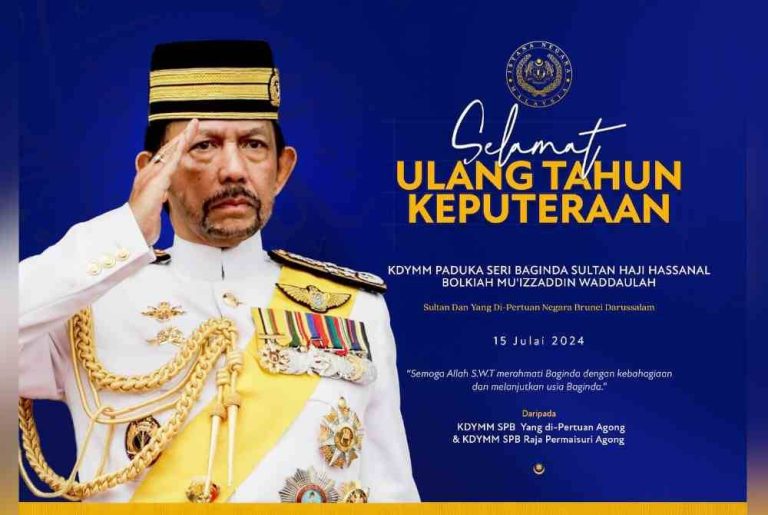 Agong, Raja Permaisuri zahir ucapan selamat ulang tahun kepada Sultan Brunei