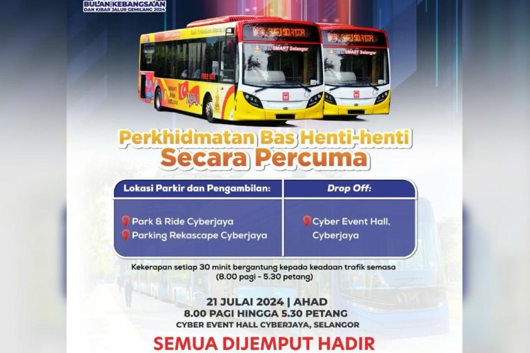 Bas henti-henti percuma sepanjang Majlis Pelancaran Bulan Kebangsaan Ahad ini