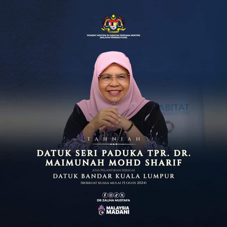 Maimunah dilantik sebagai Datuk Bandar Kuala Lumpur