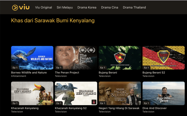 Kandungan terbaik Sarawak kini di tayangkan di Viu
