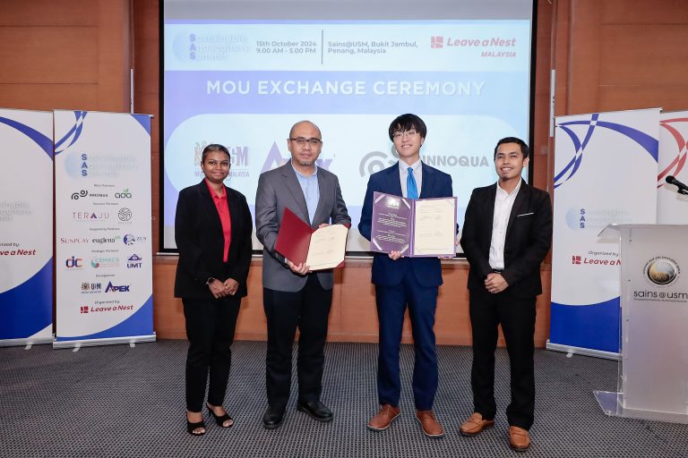 Innoqua Asia meterai MoU dengan USM, perkukuh penyelidikan pemuliharaan ekosistem marin menerusi “Teknologi Pemindahan Biosfera”