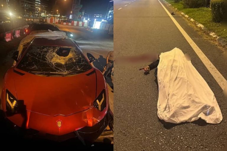 Buruh maut dirempuh Lamborghini ketika lintas jalan