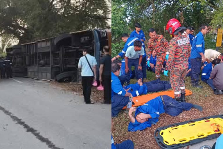 33 pekerja warga asing cedera, bas kilang terbalik di Bangi