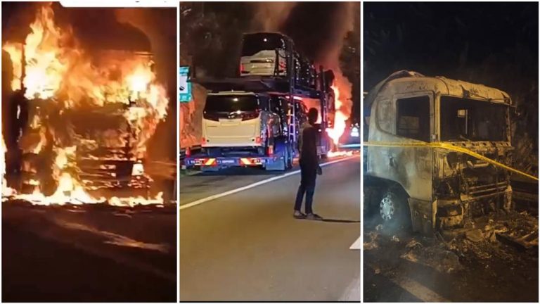 Lori muatan kereta mewah terbakar akibat masalah enjin – polis