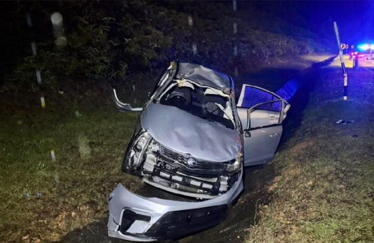 Bapa maut selepas ambil anak dari universiti, kereta masuk longkang