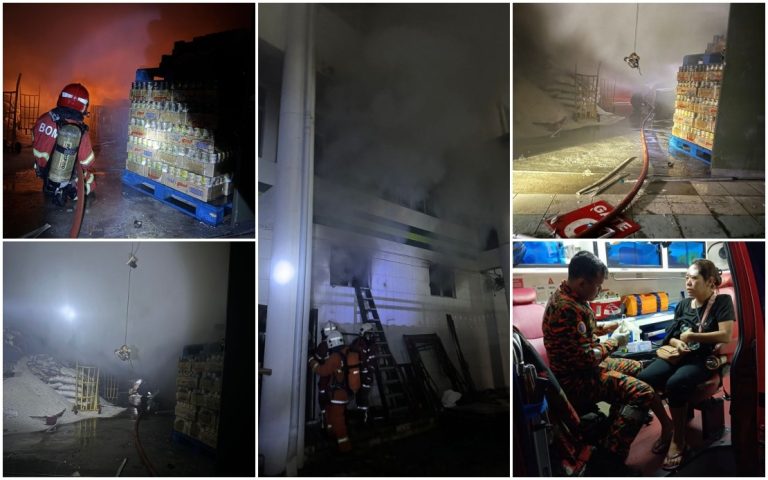 3 warga asing terselamat dalam kebakaran gudang di Petaling Jaya