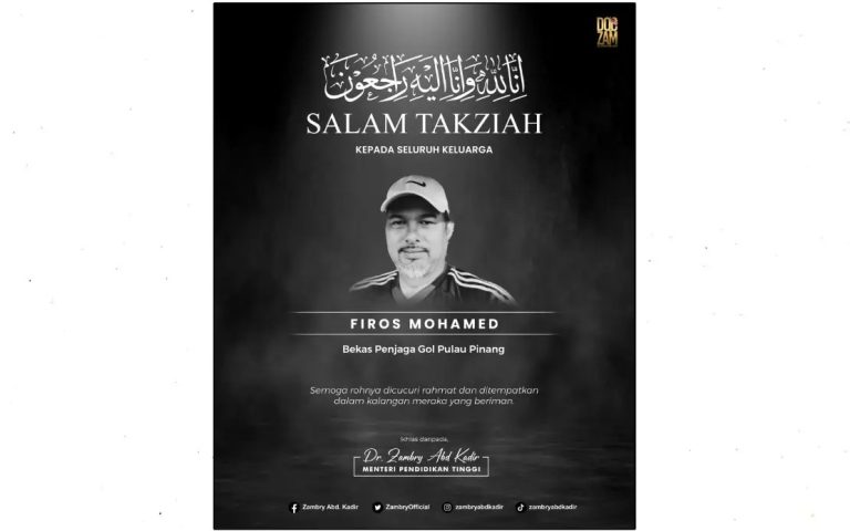 Zambry ucap takziah atas pemergian penjaga gol legenda Pulau Pinang Firos Mohamed