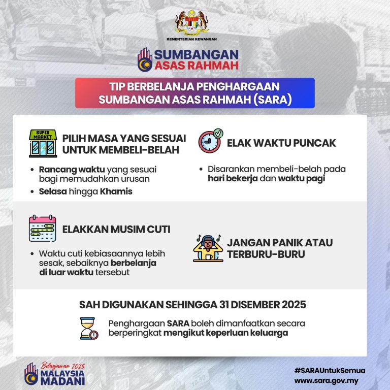 MOF saran penerima SARA berbelanja pada hari bekerja, sebelah pagi