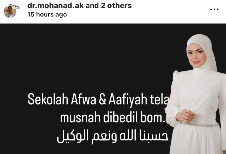 Sekolah Afwa Al-Aafiyah musnah dibedil, Siti Nurhaliza janji terus bantu anak-anak Gaza