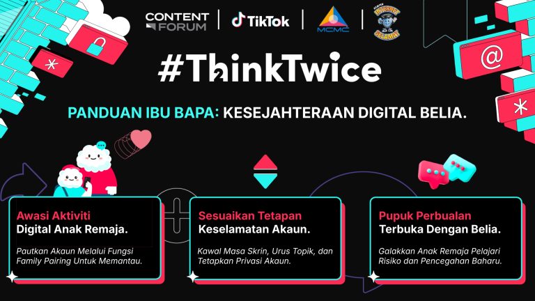 TikTok, Content Forum, MCMC lancar Panduan #ThinkTwice Ibu Bapa jamin kesejahteraan digital remaja
