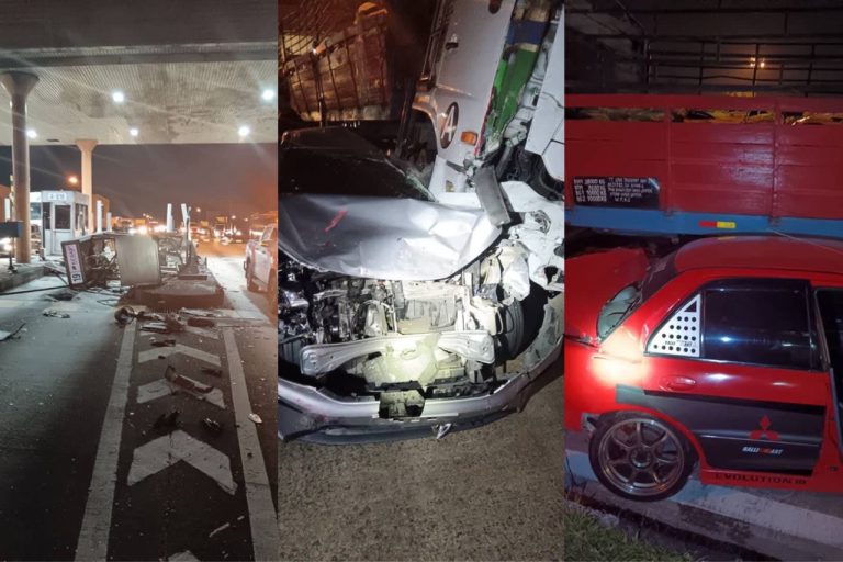 Tujuh berdepan detik cemas, treler rempuh pondok tol, langgar dua kereta