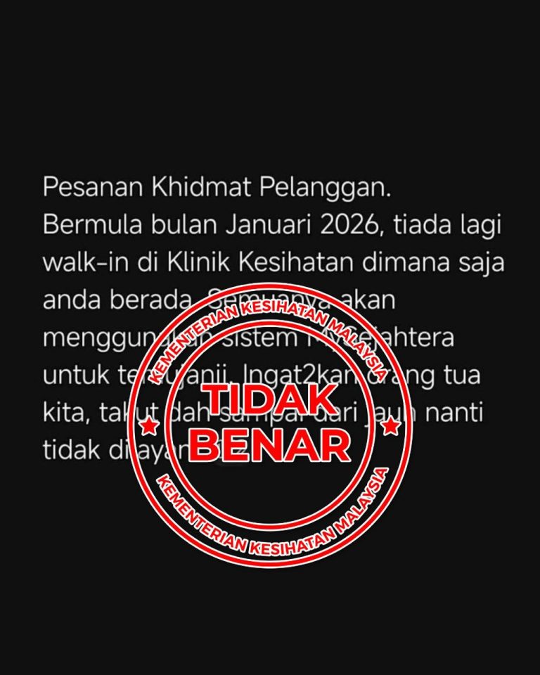 Klinik Kesihatan tidak lagi terima pesakit walk-in?