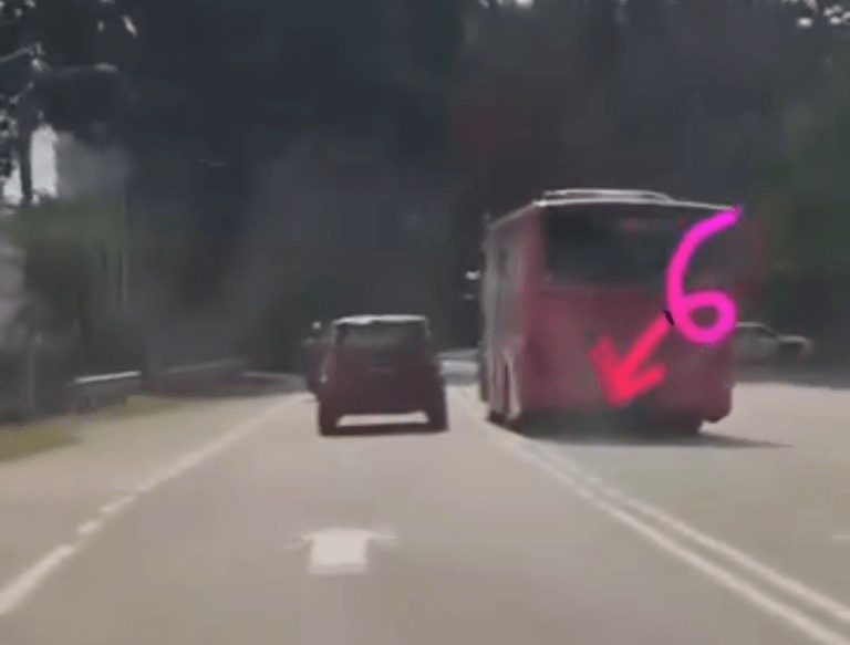 JPJ siasat video tular bas pink memotong di garisan berkembar