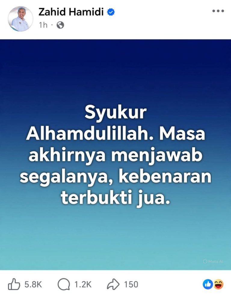 Kebenaran terbukti jua, Ahmad Zahid syukur dengan keputusan AGC