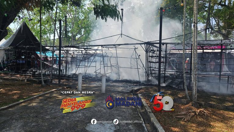 5 khemah Bazar Raya Stadium di Alor Setar musnah terbakar