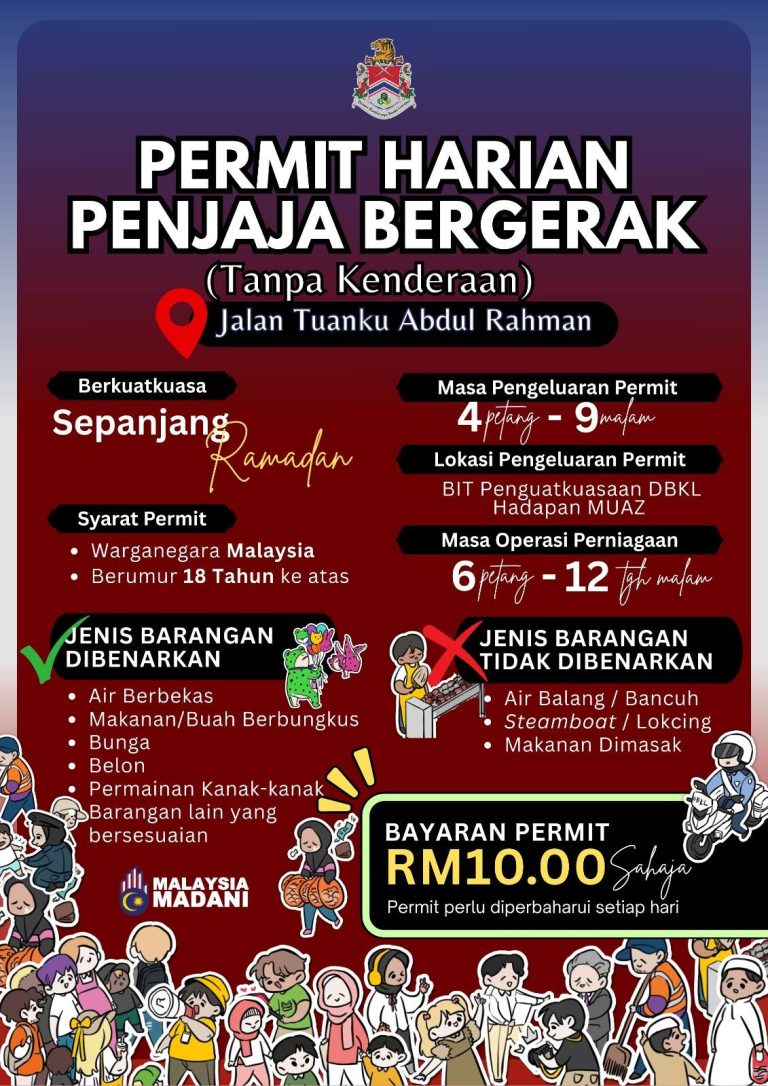 DBKL perkenal Permit Harian Penjaja Bergerak di Jalan TAR