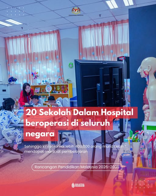 Lebih 400,000 murid terima manfaat hasil inisiatif Sekolah Dalam Hospital