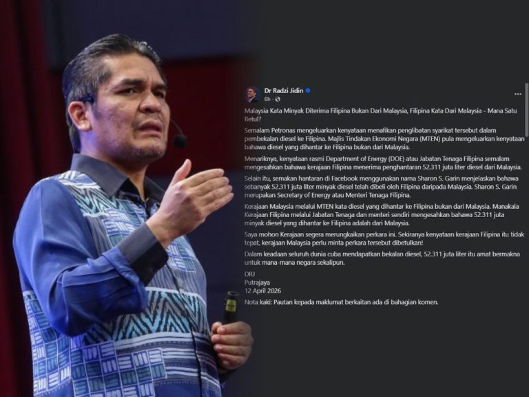 ‘Mana satu betul?’, Radzi persoal laporan penghantaran diesel dari Malaysia ke Filipina