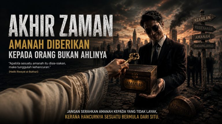 Akhir zaman, amanah diberikan kepada orang bukan ahlinya