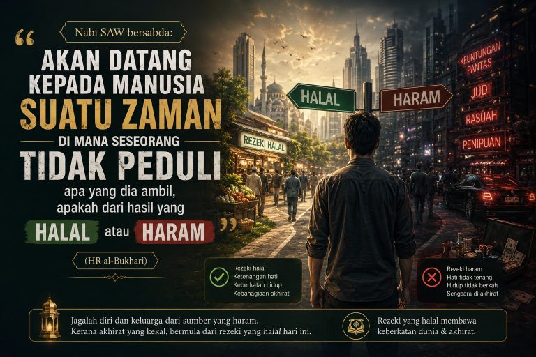 Nabi sudah pesan, suatu zaman seseorang tak peduli hasil rezeki halal atau haram